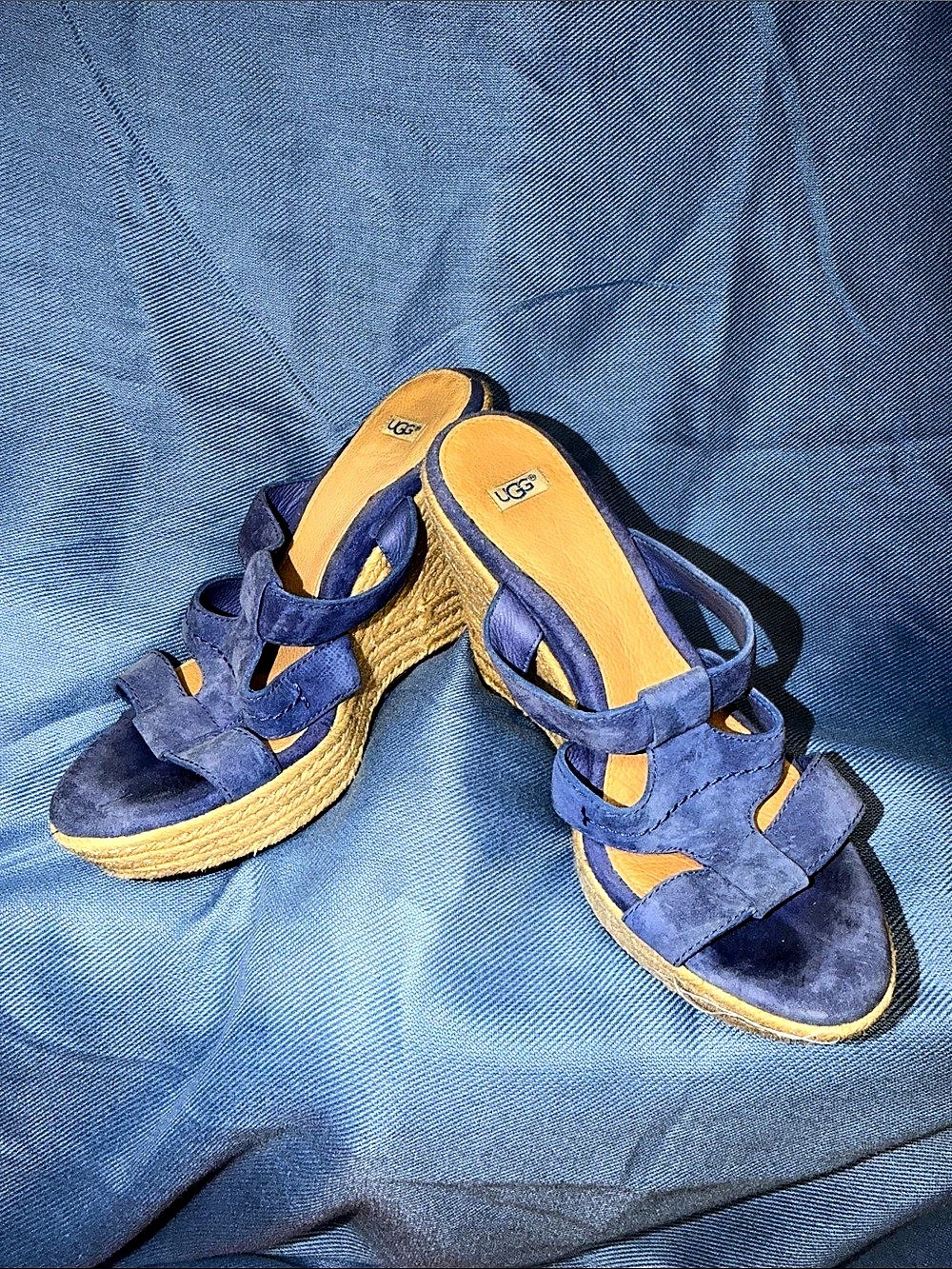 UGG Tawnie Wedge Sandals Blue US 8